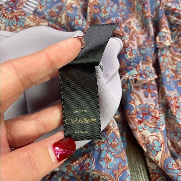 Frye Violet Dusk Paisley Floral Peasant Top Size XS - Picture 7 of 11